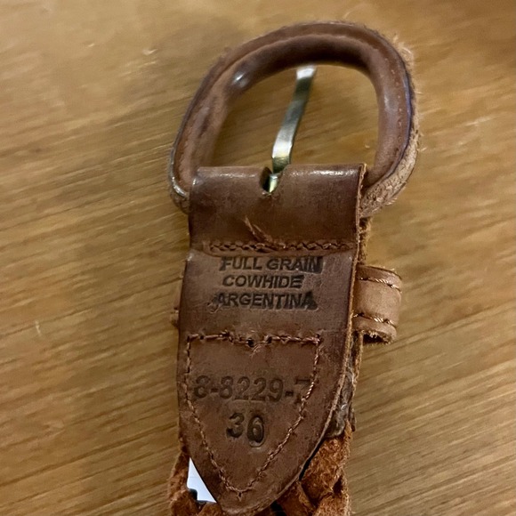 Full Grain Cowhide Argentina Braided Leather Belt Brown Woven Leather Size 30 - Picture 2 of 3